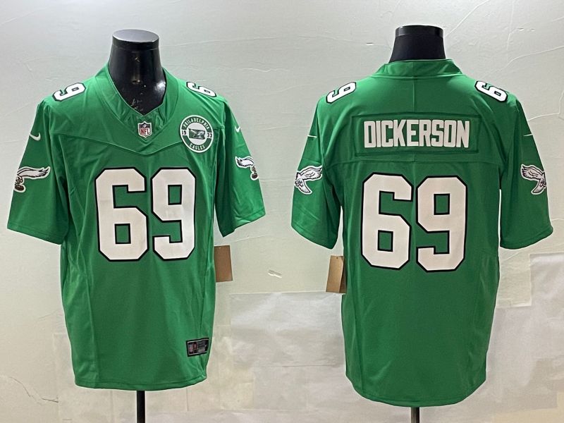 Men Philadelphia Eagles #69 Dickerson Green Retro three generations 2025 Nike Limited NFL Jersey style 4